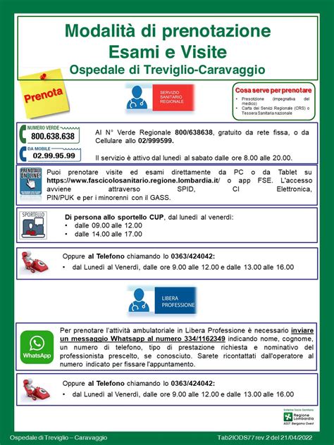 Prenota una visita o un esame con SSR .